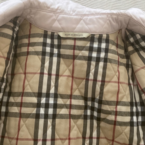 Burberry London Pink Quilted Plaid Nova Check Lined Jacket - Picture 3 of 6